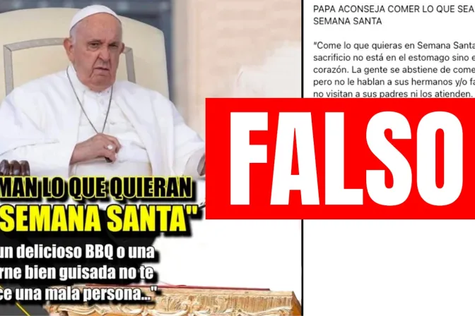 Post de redes sociales sobre Papa Francisco y Semana Santa