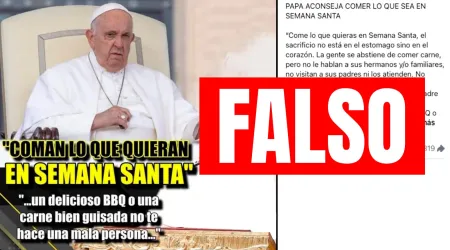 Post de redes sociales sobre Papa Francisco y Semana Santa