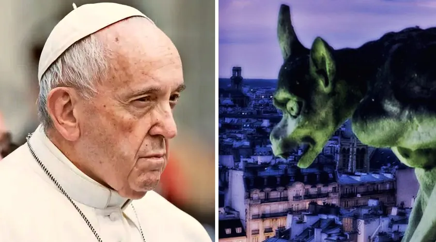 Papa Francisco y el diablo. Crédito: Daniel Ibáñez / ACI Prensa (izq.) y Dominio Público - Pixabay (der.).?w=200&h=150