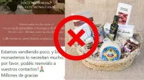 Mensaje viralizado por WhatsApp sobre las ventas de Navidad en los conventos. Crédito: ACI Prensa