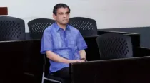 El Obispo de Matagalpa, Mons. Rolando Álvarez, durante la acusación que ha presentado la dictadura de Nicaragua. Crédito: Poder Judicial de Nicaragua.