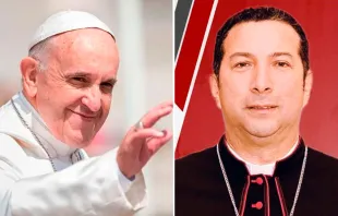 El Papa Francisco - Mons. Orlando Olave Villanoba. Créditos: Daniel Ibáñez (ACI) - CEC.