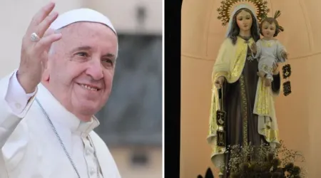 El Papa Francisco y la Virgen del Carmen.