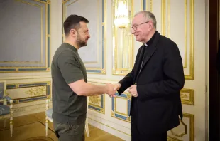 Imagen del encuentro entre Zelenski y el Cardenal Pietro Parolin Crédito: Perfil oficial de X de Zelenski