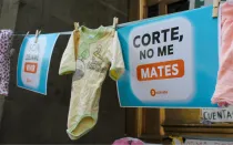 Manifestación de grupos provida en la Suprema Corte en contra de la despenalización del aborto.