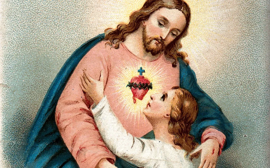 El Sagrado Corazón de Jesús y una devota. "A believing soul approaching Christ's Sacred Heart. Colour lithograph (1898)?w=200&h=150