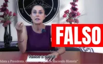 Es falso que Claudia Sheinbaum haya prometiendo cerrar iglesias ni que haya grabado un video con un fondo satánico.